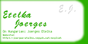 etelka joerges business card